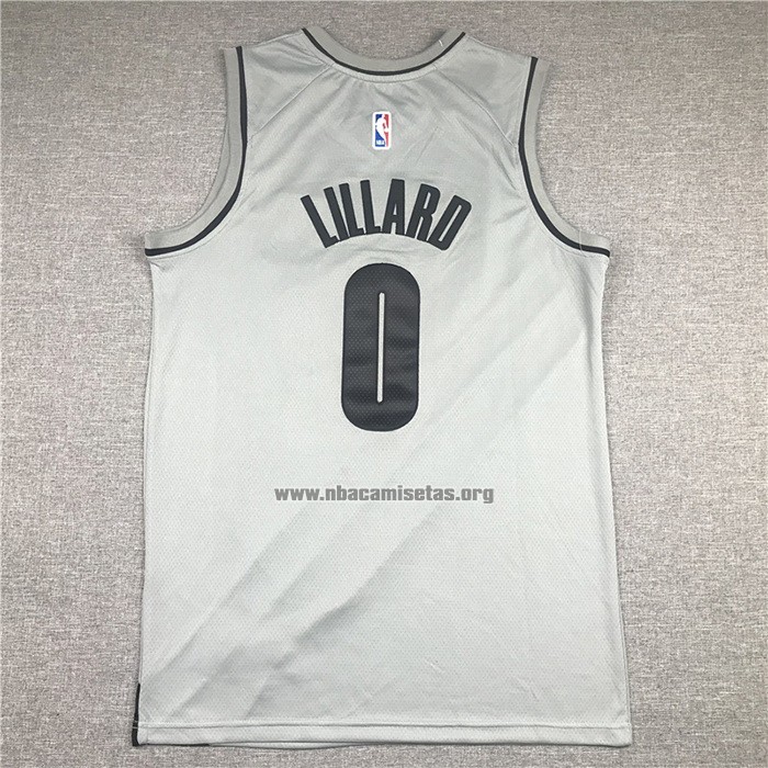 Camiseta Portland Trail Blazers Damian Lillard NO 0 Earned 2020-21 Gris